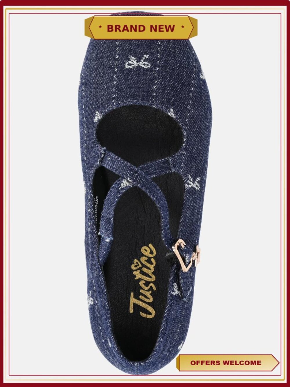Girls Crisscross Strap Mary Jane Flats Size 5 Adjustable Buckle - Picture 3 of 4